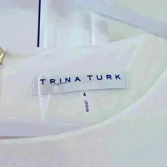 Trina Turk White Short Sleeve A-Line Dress- Size 4- NWT - Picture 4 of 4